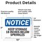 Signmission Keep Storage 18 Inches Below Sprinklers, 10 in W x Rectangle, Vinyl Decal OS-2PACK-NS-D-710-L-13863 - alternate 6